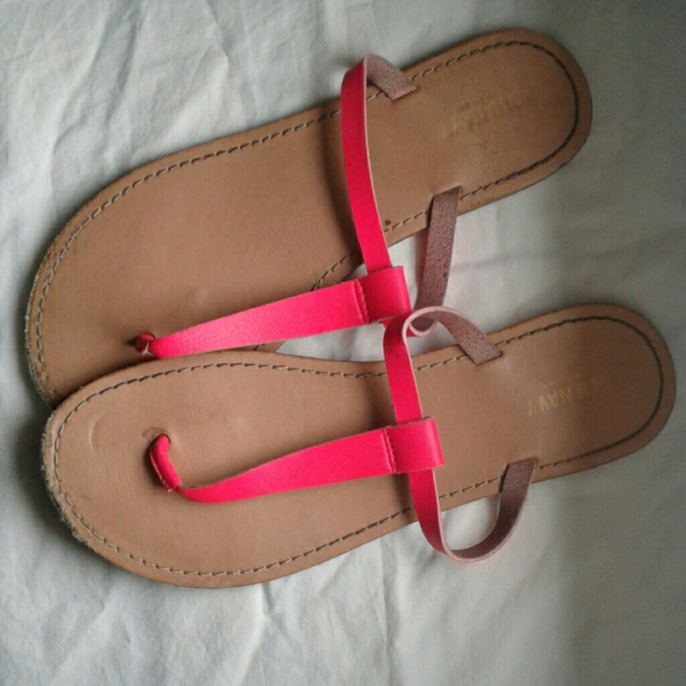 Neon pink sandals
